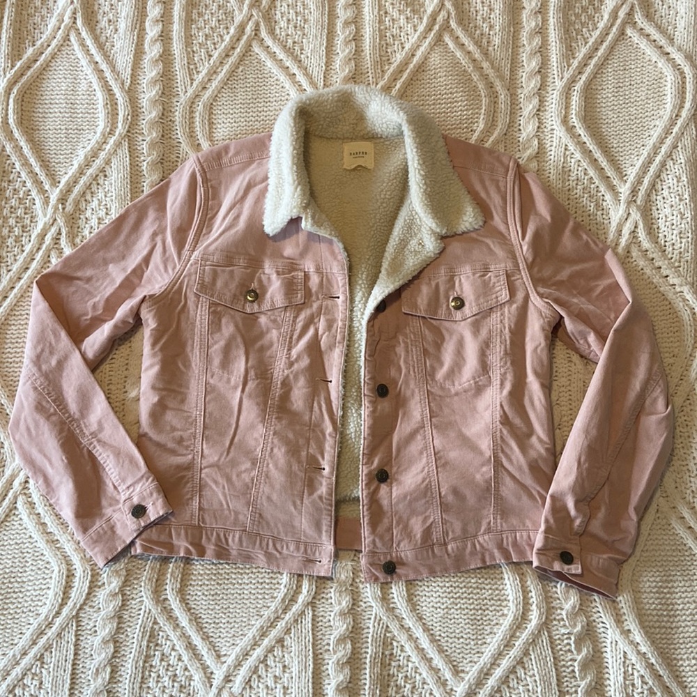 Harper Heritage Pink Corduroy Sherpa Lined Jacket from Francesca’s